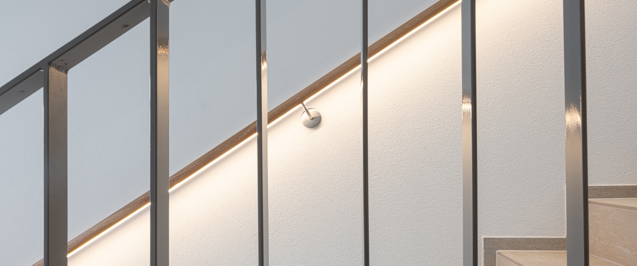 Eine Nahaufnahme eines Treppenhauses