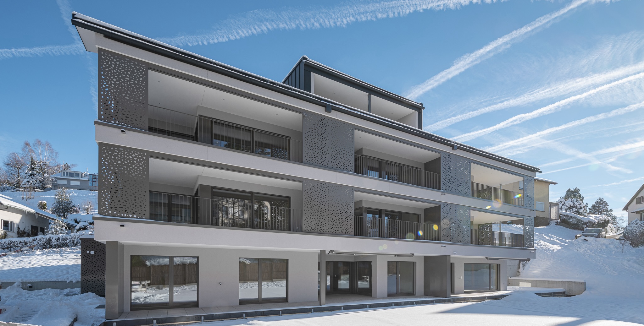 Ein Mehrfamilienhaus.